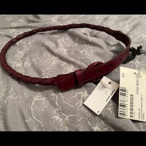 American Apparel AA Leather Rope Belt in Wine NWT